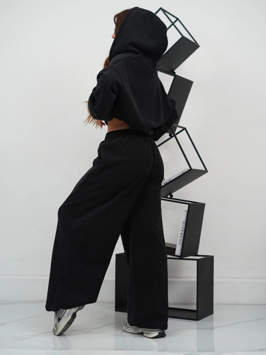 Комплект женской одежды, штаны и худи из флиса, oversize