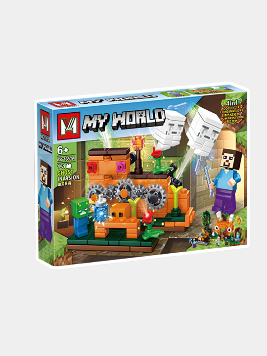 Конструктор My world Лего Майнкрафт для детей, с животными, роботами