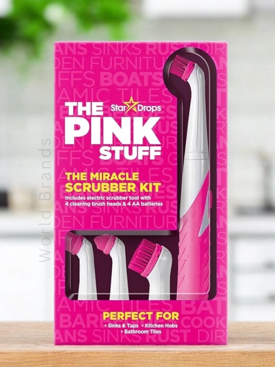 The Pink Stuff tozalovchi elektr cho‘tka to‘plami – 4 xil boshcha va 4 ta batareya