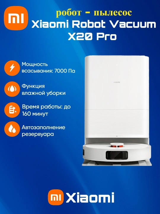 Робот-пылесос Xiaomi Robot Vacuum X20 Max, X20 Pro