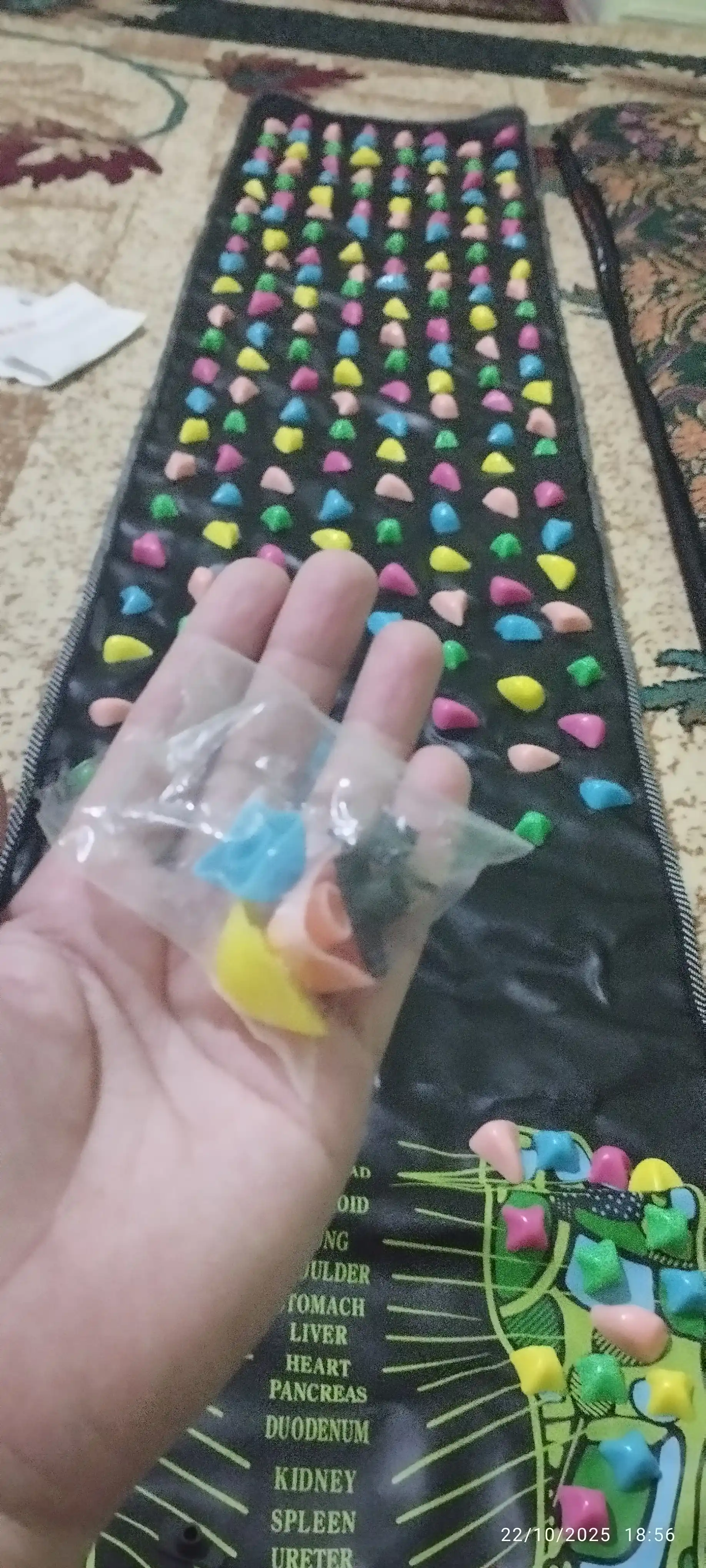 Oyoqlar massaj uchun gilam, yo'lcha, 170 x 35 sm