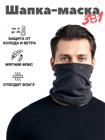 Балаклава — головной убор, защищающий голову и шею от холода — MISPORT-MASKASHARF-СИНИЙ