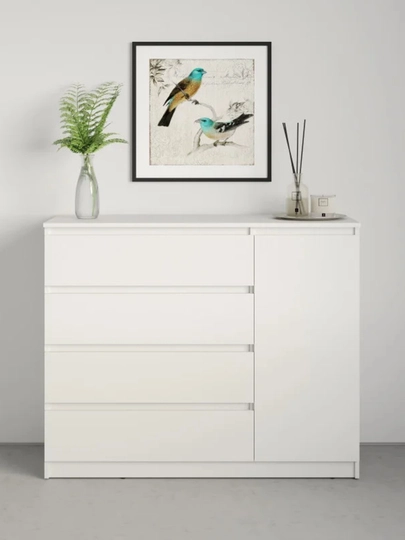 Комод для вещей, универсальный, с полками Martin 120*90*40 — TRENDYT-KOMODBEZRUCHKA-БЕЛЫЙ