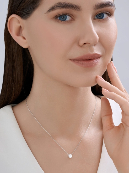 Oq oltindan 585 probali sun’iy olmosli taqinchoq, SOKOLOV art. 9070081-3-5