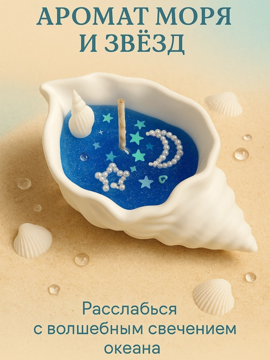 Nafis aromaterapevtik sham, chig‘anoq shaklida, estetikada stol bezaklari