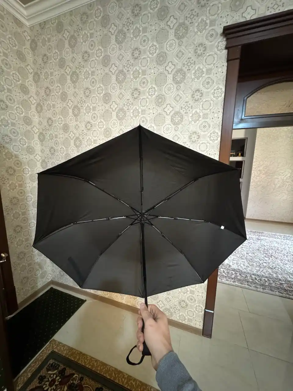 Erkaklar va ayollar uchun qo‘shaloq setkali soyabon,uniseks/zontik/qora/avtomatik