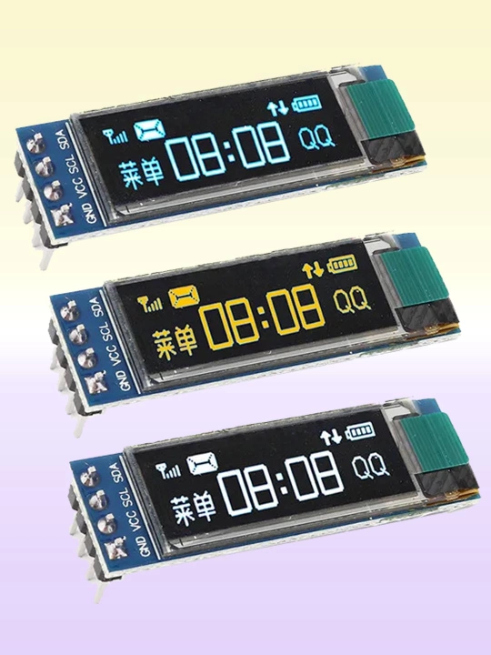 Arduino uchun ixcham OLED grafik displeylari, I2C/IIC, diagnali 0.91'/0.96'/1.3'