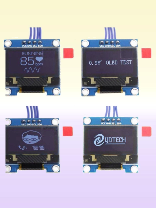 Arduino uchun ixcham OLED grafik displeylari, I2C/IIC, diagnali 0.91'/0.96'/1.3'