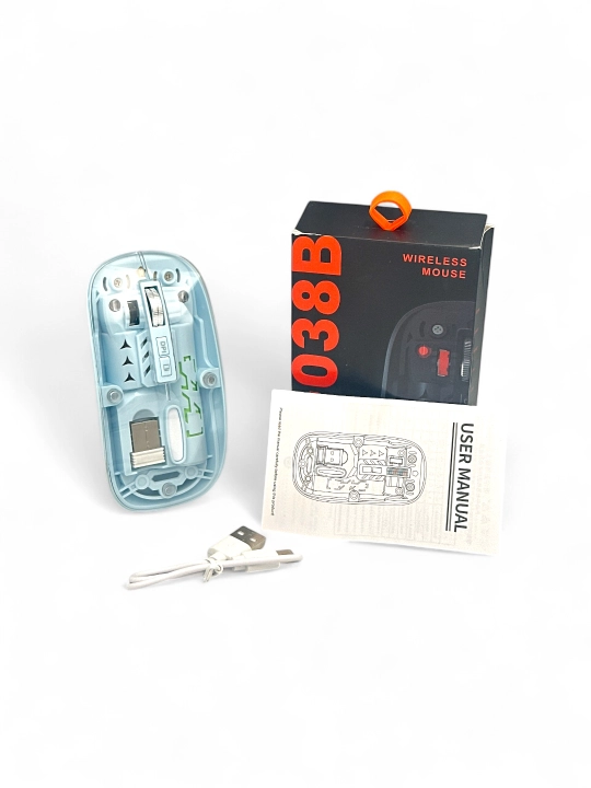 Беспроводная компьютерная мышь 038B Wireless Mouse, с RGB-подсветкой - 