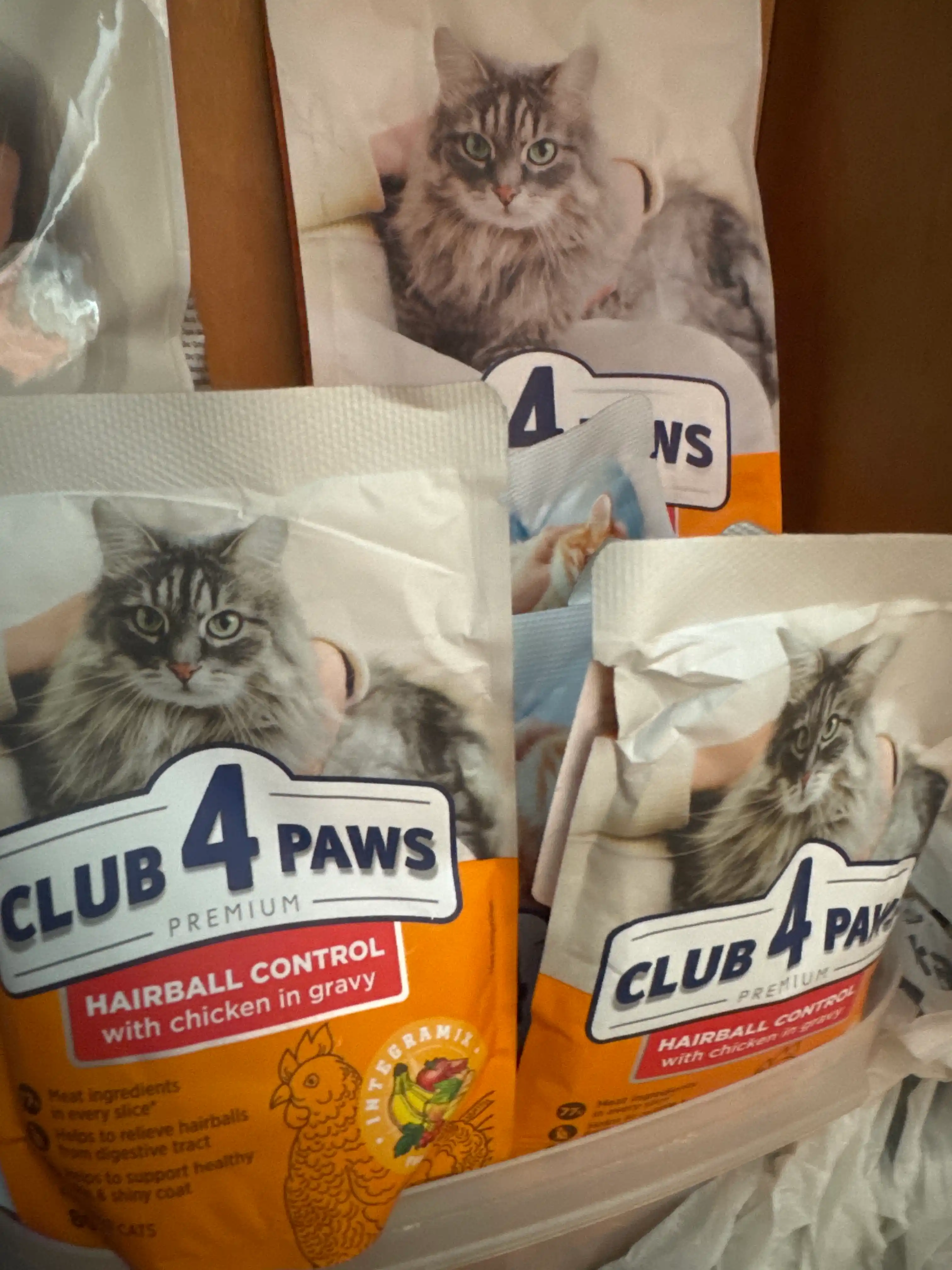 Club 4 Paws Hairball Control влажный корм для кошек, с курицей, 80 г 5 шт