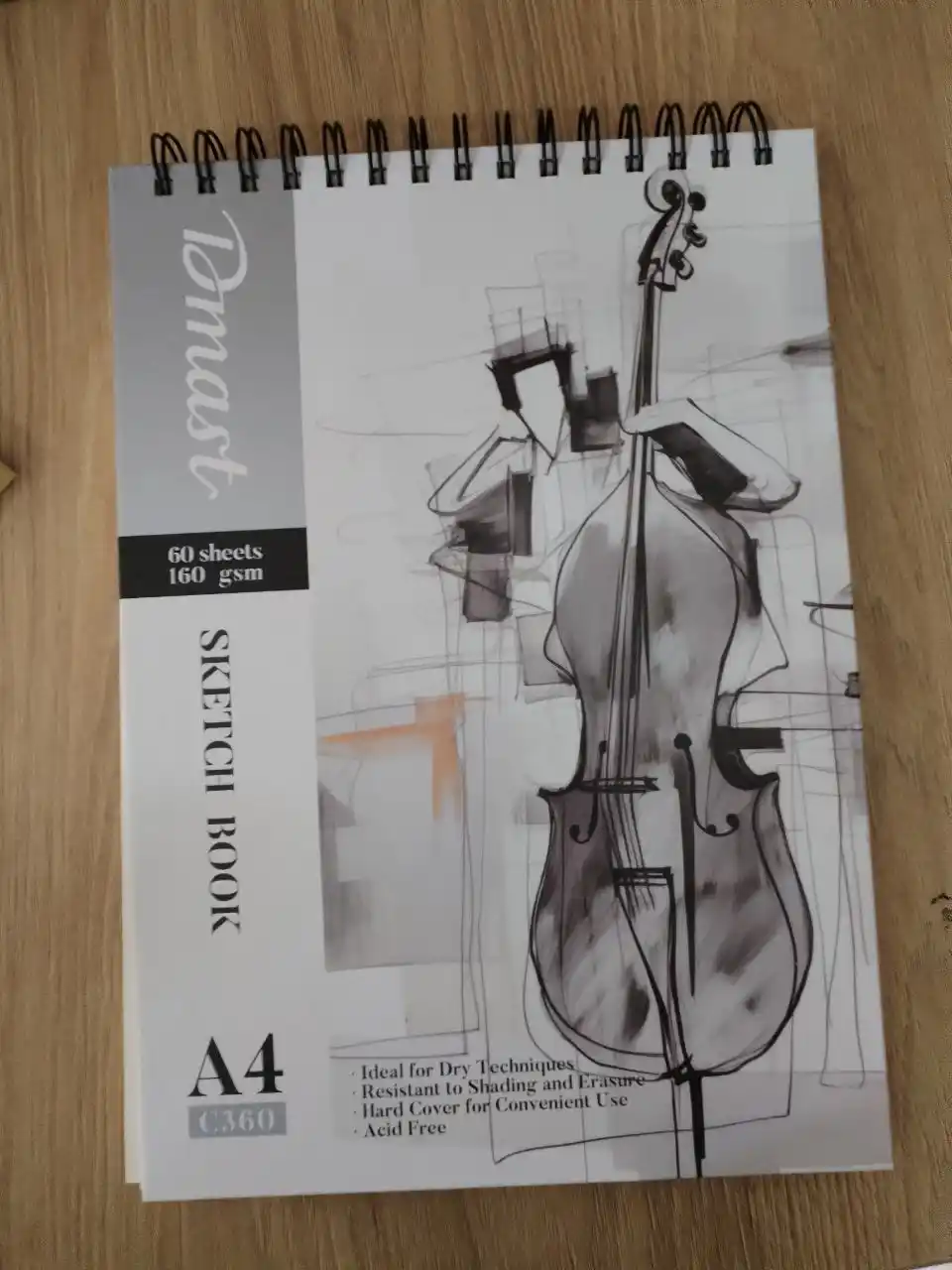Sketching uchun bloknot Deli EC360, usti spiral, 160 g, 60 varaq