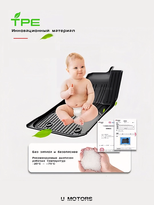 Полик в салон для автомобиля BYD Yuan Up/Song Pro DM-i/Chazor/Han L/Smart из ТПЭ