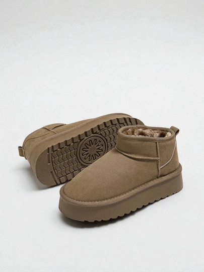 Обувь женская Угги зимние короткие — ZWALK-UGG-ХАКИ-38