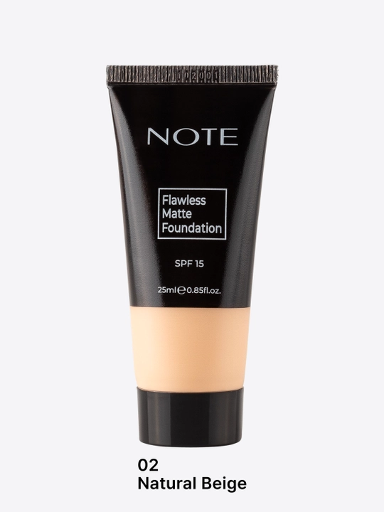 Тональный крем NOTE Flawless Matte Foundation SPF15, 25 мл, 01, 02, 03 Beige, матовый