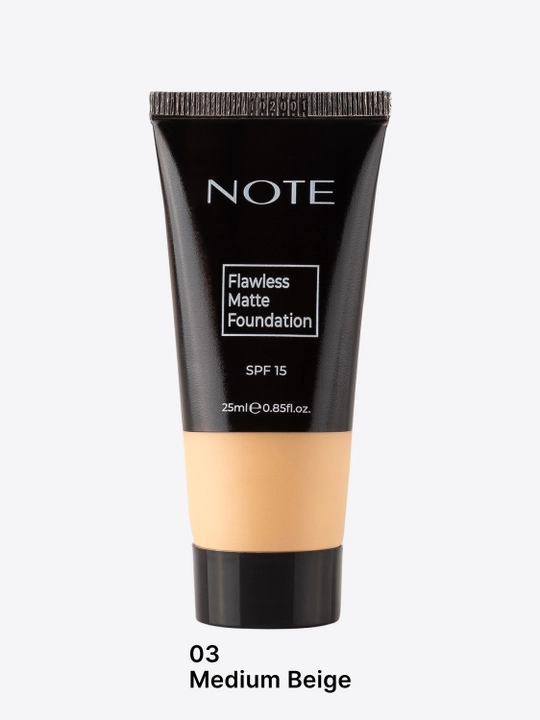 Tonal krem NOTE Flawless Matte Foundation SPF15, 25 ml, 01, 02, 03 Beige, xira