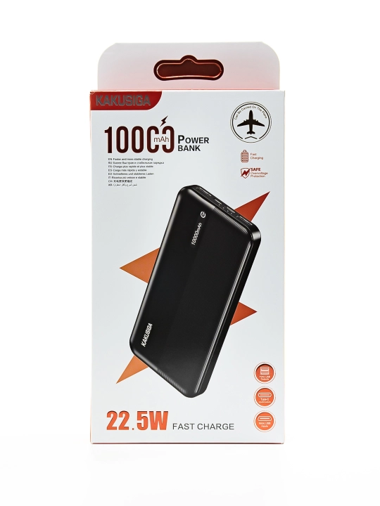Power Bank Kakusiga 10000 mAh — быстрая зарядка 22.5W, два USB выхода