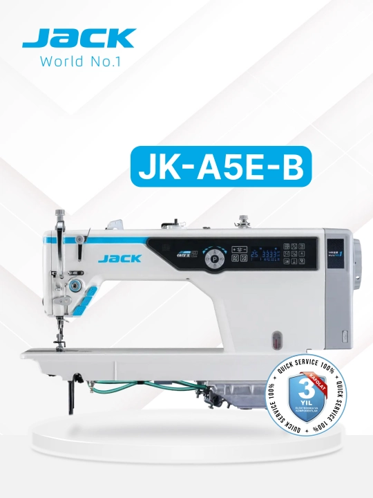 Промышленная швейная машина Jack A5E-B, автообрезка, Direct Drive, LED, стол, до 5000 ст/м - 