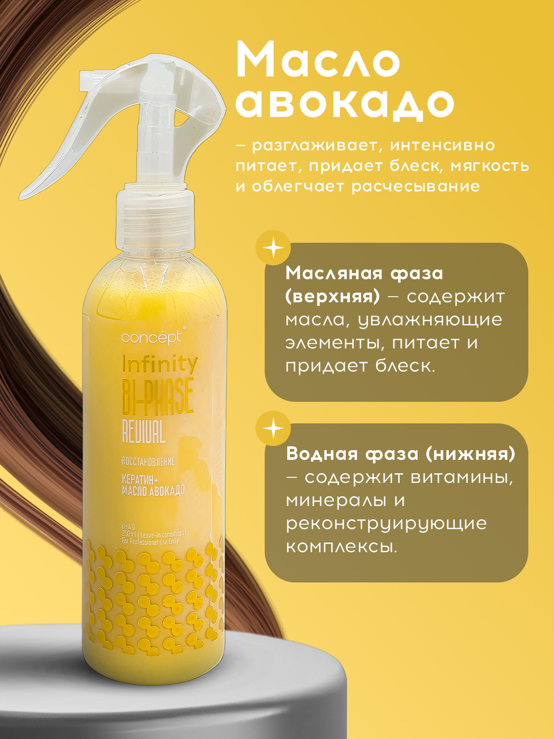Спрей для волос Concept, с кератином, увлажняющий, универсальный, для окрашенных волос