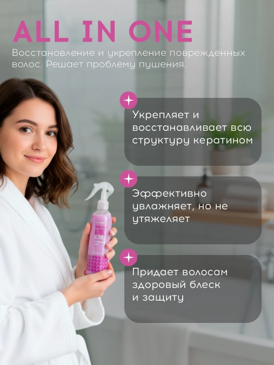 Спрей для волос Concept, с кератином, увлажняющий, универсальный, для окрашенных волос