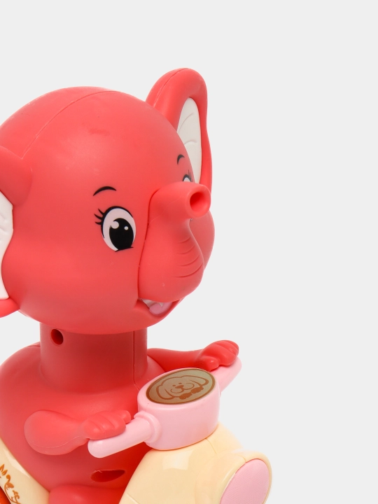 Заводная игрушка, Слоненок на мотоцикле, развивающая игрушка для детей, нажимной механизм