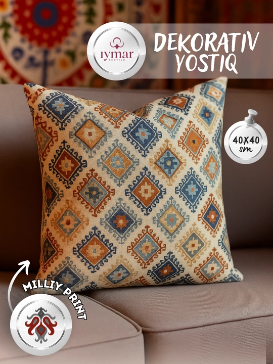 Dekorativ yostiqcha Ikat stilidagi kvadrat, 40x40 sm