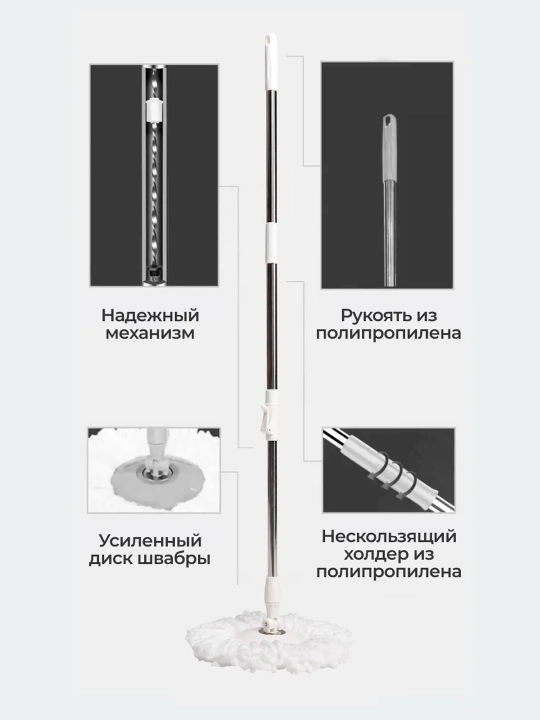 Turbo Smart chelak shvabra, aylanadigan, nam tozalash uchun, mikrofiberli