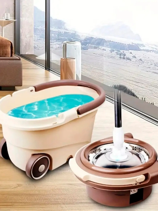 Turbo Smart chelak shvabra, aylanadigan, nam tozalash uchun, mikrofiberli