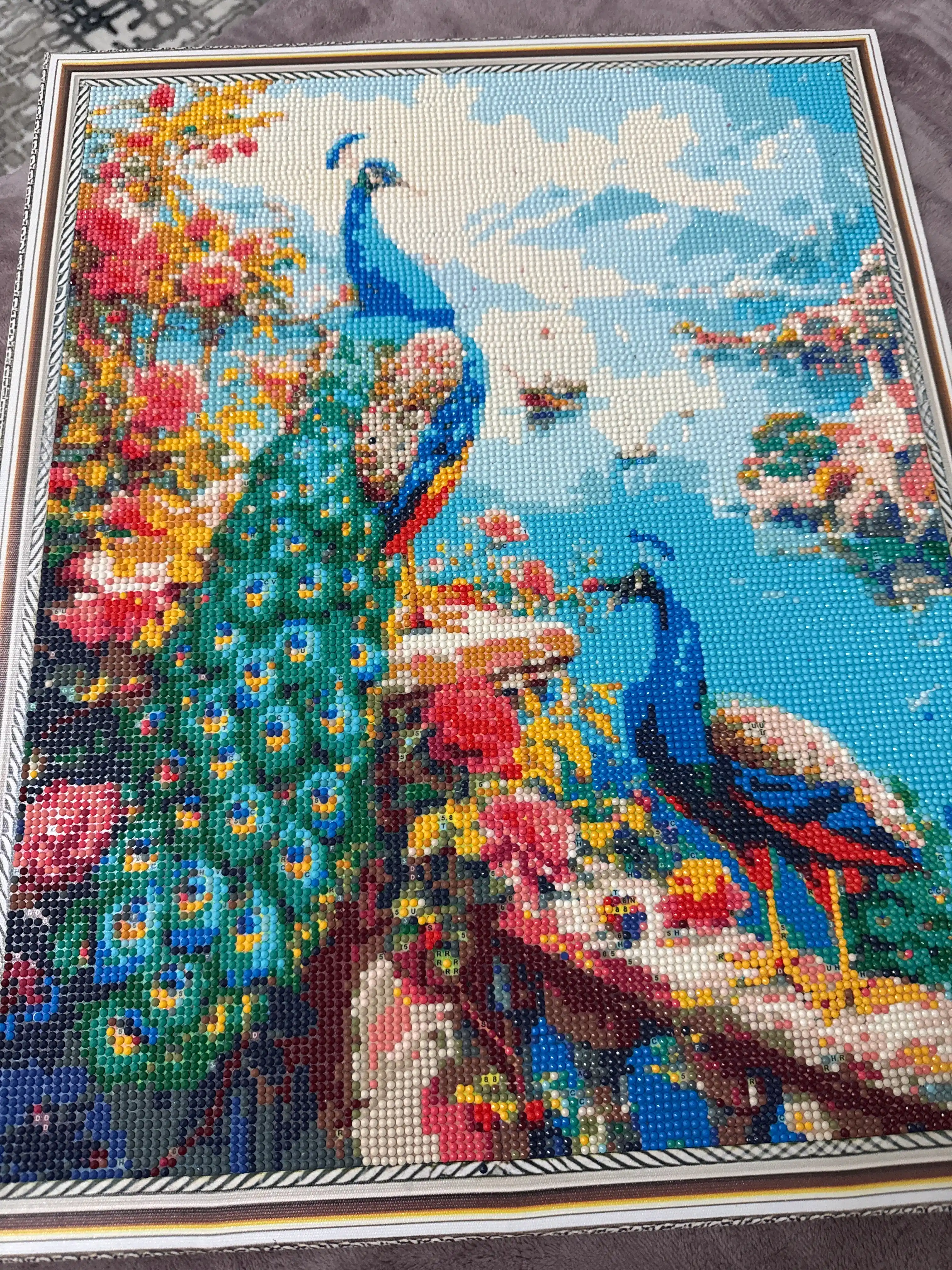 Olmosli mozaika, almazniy mazayka "HAYVONLAR" mavzusida, ramkaga tortilgan, 40*50 sm