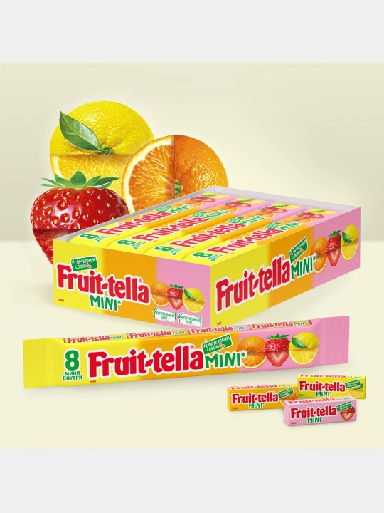 Fruit tella konfeti mini mevali sharbati bilan, 88 g