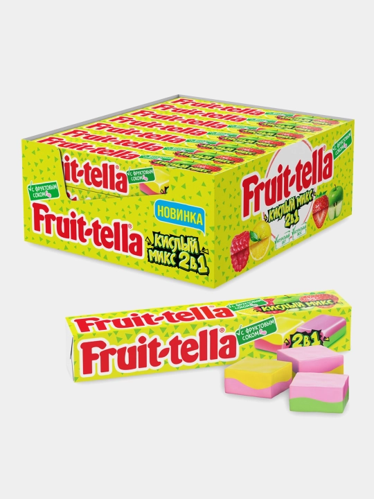 Chaynash konfetlari "Fruit-tella" Nordon aralashmasi 2 da 1, 41 g