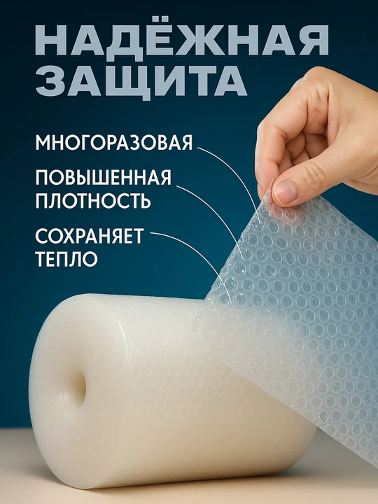 Пузырчатая пленка для упаковки, двухслойная, плотная, воздушно-пузырьковая