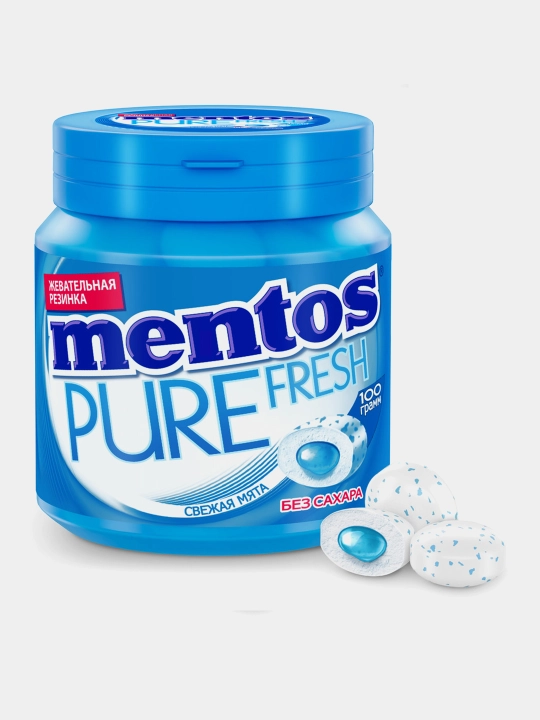 Жевательная резинка Mentos Pure Fresh Свежая мята, 100 г