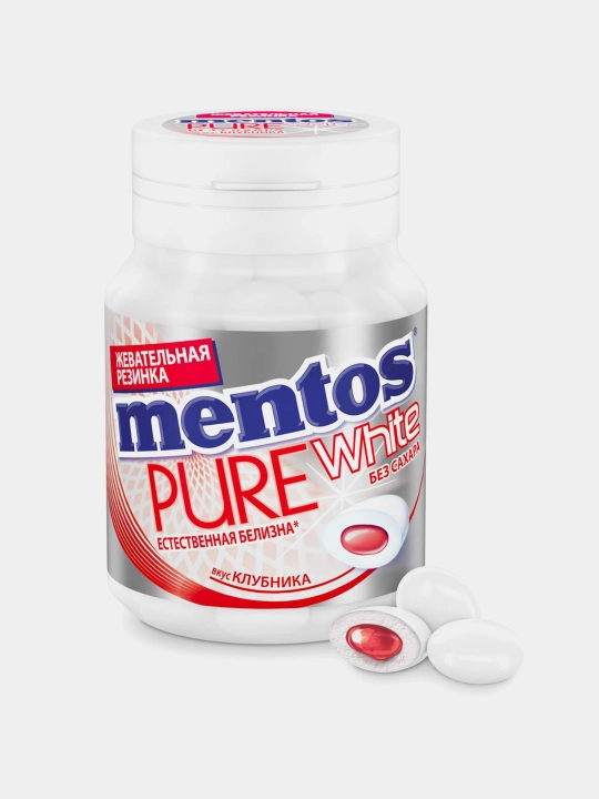 Жевательная резинка Mentos Mentos Pure White, Клубника, 54 г