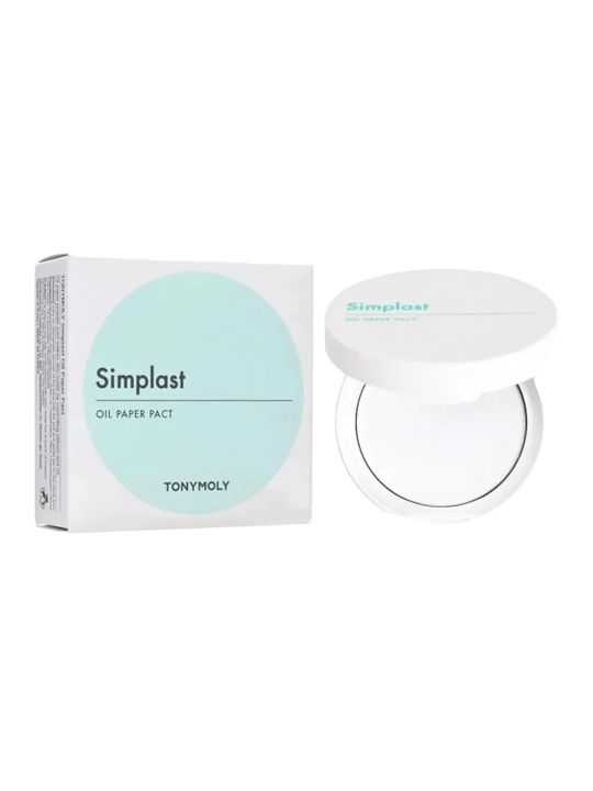 Yuz uchun shaffof matlashtiruvchi upa TONYMOLY Simplast Oil Paper Pact, 4.5 g