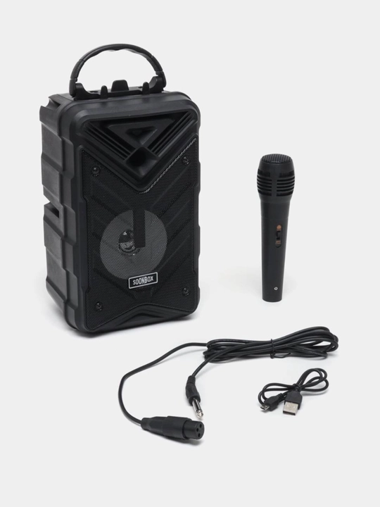 Караоке-колонка Bluetooth Soonbox S7 с FM-радио и проводным микрофоном