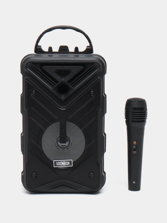 Караоке-колонка Bluetooth Soonbox S7 с FM-радио и проводным микрофоном
