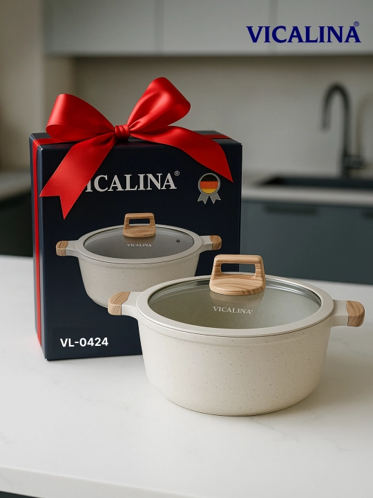 Vicalina qozon, yopishmaydigan granit qoplamali kastryulka