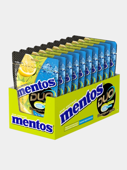 Mentos Duo Soda Lemon chaynash drajeysi, 45 g × 10 dona