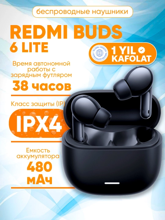 Redmi Buds 6 lite – shovqinni faol bostiradigan simsiz quloqchinlar, Global version - 