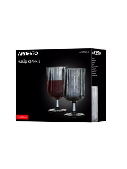 Набор бокалов ARDESTO Golden Moon 2 шт,80 мм диаметр,объем 300 мл,материал стекло,AR2630GM