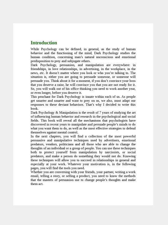 Dark Psychology and Manipulation. William Cooper
