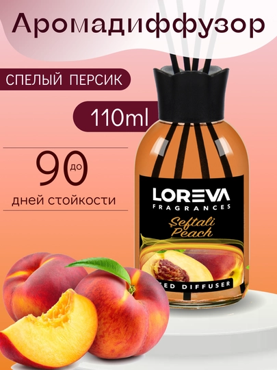 Аромадиффузор для дома с палочками LOREVA Персик 110 ml подарочный — MELEKGR-ПЕРСИК-СВЕТЛОР
