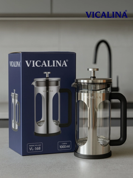 Френч-пресс Vicalina, стеклянный заварочный чайник для чая и кофе