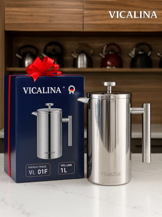 Френч-пресс Vicalina, стеклянный заварочный чайник для чая и кофе