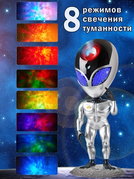 Bolalar va kattalar uchun tungi chiroq proyektor "Yulduzli osmon Kosmonavt", kosmik