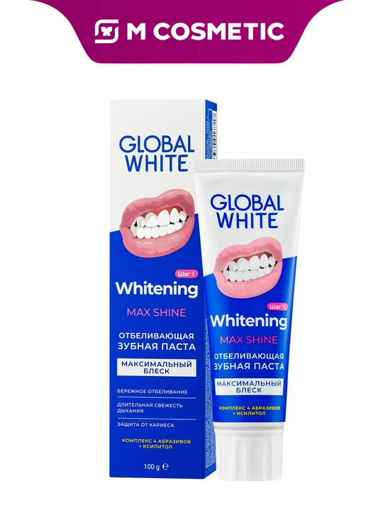 GLOBAL WHITE Tish pastasi, maksimal yaltiroqlik, 100 g - 