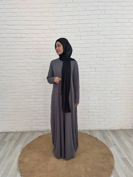 Asosiy uzun musulmon libosi, abaya, hijob, keng - 