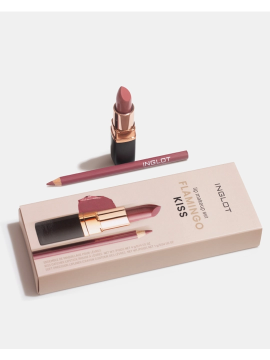 INGLOT Набор для макияжа губ KISS идеальный подарок: помада и карандаш для губ