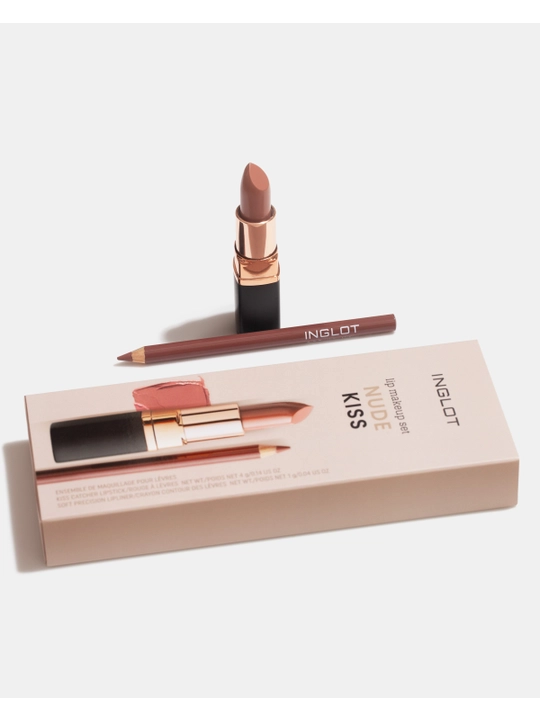 INGLOT Набор для макияжа губ KISS идеальный подарок: помада и карандаш для губ