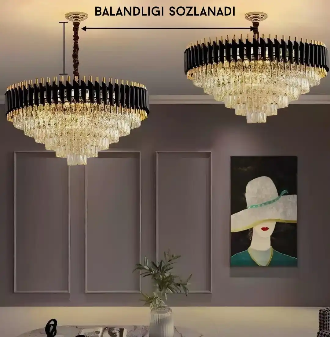 Pultli yorug‘lik diodli musiqali qandil, yotoqxona, zal, oshxona uchun 3xil yoritish rejim